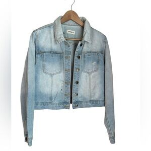 MONO‎ B Womens Light Wash Denim/ Jeans Jackets Size L